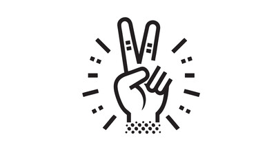peace hand vector