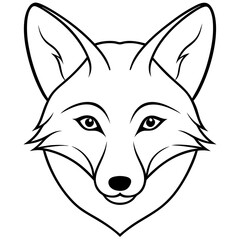 Elegant Fox Head Vector in One-Line Design