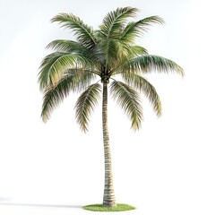 Obraz premium Young palm tree on white