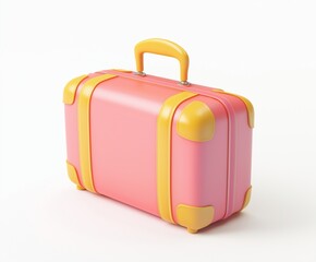 3d cartoon Suitcase isolated on white background