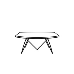 Modern Table Design: Minimalist Home Decor Sketch. Simple, Elegant, Clean Lines, and Shape. Perfect for Interior Design Inspiration.