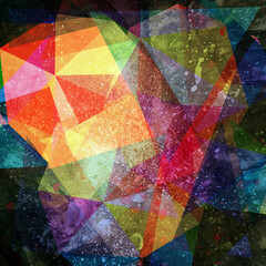 Abstract geometric watercolor retro background