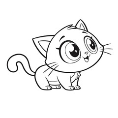 cat coloring page , kdp