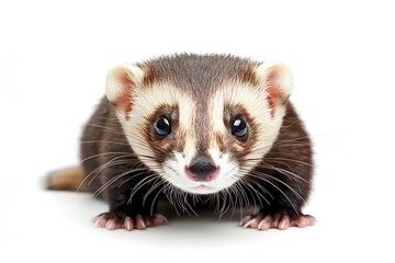Fototapeta premium a ferret, isolated on white background