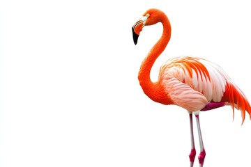 Obraz premium a flamingo isolated on white background