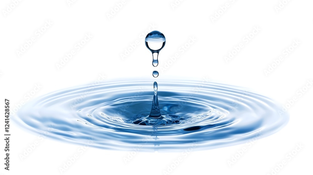Poster captivating image showcasing isolated glistening water droplets suspended against a clean transparen