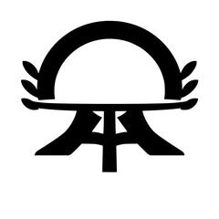 Abstract Religious Symbol: A Black and White Minimalist Icon of Peace and Harmony