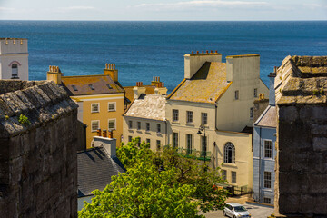 view of Castletown, Isle of Man, from the top of the Rushen castle