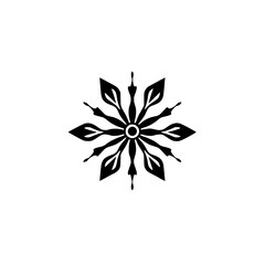 Geometric Black and White Floral Mandala Design: Elegant, Decorative Pattern for Backgrounds and Illustrations