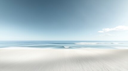 Peaceful seascape with gentle waves and minimalist beach horizon