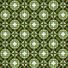 Vintage seamless pattern with green flowers, vector design, editable for wall stickers, batik-style sofa motifs, and print fabrics.