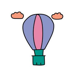 Obraz premium Hot air balloons hand drawn