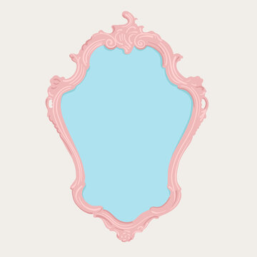 Vintage Pink Mirror Frame Design