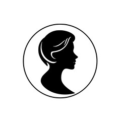 Elegant Woman Profile Silhouette: Minimalist Black and White Vector Art. Perfect for beauty, fashion, and design projects. Simple, modern, and iconic.