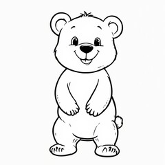Obraz premium Cute cartoon bear standing, playful innocence