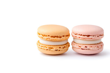 Fototapeta premium Stack of macaroons isolated white background
