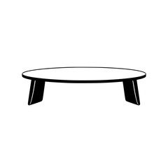 Modern Oval Coffee Table: Minimalist Interior Design Decor. Simple, Elegant, and Stylish Furniture for Home or Office