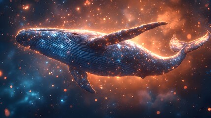 Stunning Tilt-Shift Photography of a Radiant Celestial Whale Dancing Amidst a Whimsical Sky - Ethereal Hues, Dreamlike Vistas, and Mystical Realms for Imagination Seekers