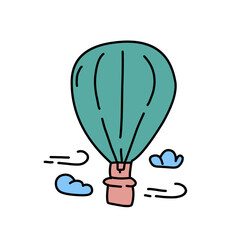 Hot air balloons hand drawn