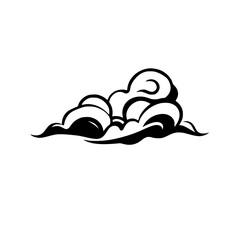Abstract Black Cloud Vector Design: Monochrome Smoke Illustration, Graphic Element for Backgrounds and Textures