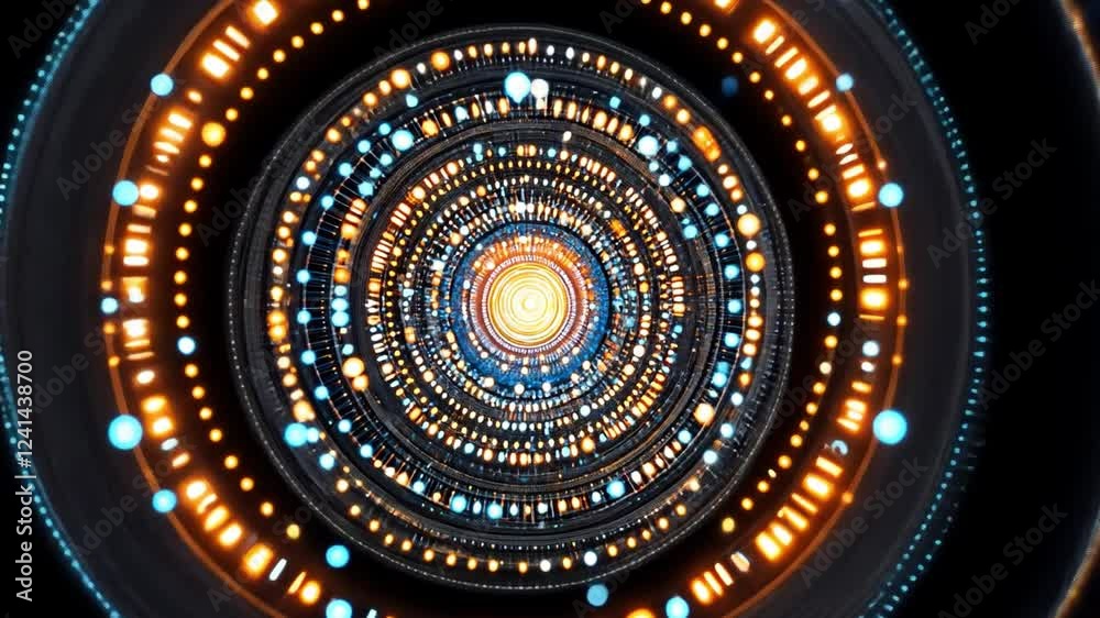 Poster exploring vibrant patterns of light and color in 4k visual display
