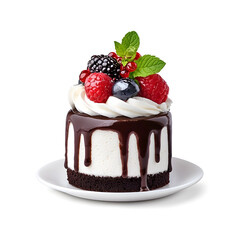 Chocolate Souffle delicious dessert isolated on white background