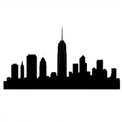 Obraz premium A vibrant city skyline at sunset showcasing buildings against a colorful sky filled with clouds silhouetted skyline cityscape architecture illustration building city vector