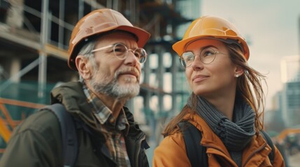 Fototapeta premium Client and engineer discussing ventilation systems in a room under construction