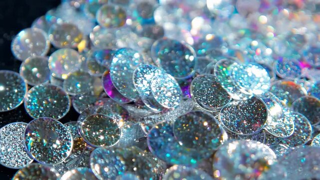 Shimmering glittering gems in vivid light display dramatic sparkle and color transition