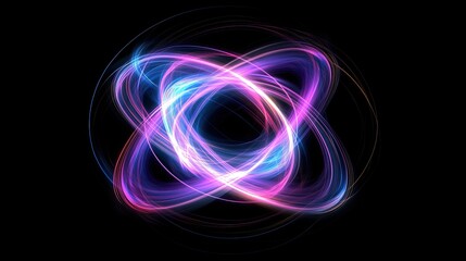 A retro neon hyper warp space tunnel depicted in a 3D illustration of an abstract flight