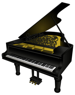 black piano vector