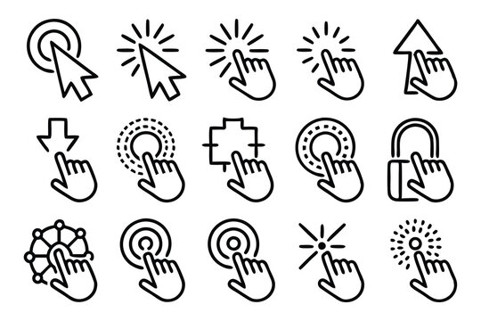 pointer  mouse  click  cursor editable stroke outl 