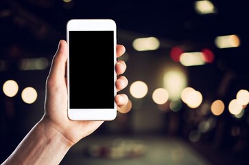 Business person hands hold phone