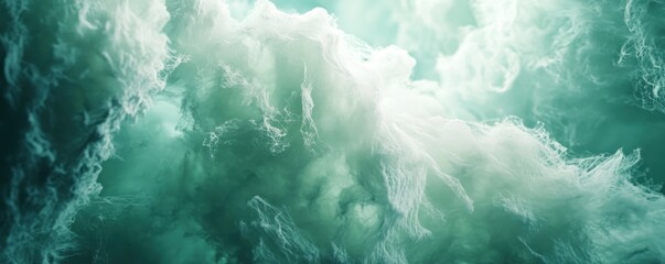 Teal cloudscape; ethereal, light background; design texture