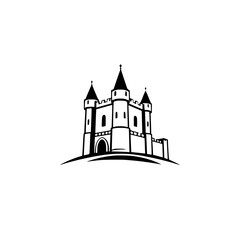Obraz premium Majestic Castle on a Hill: A Fairytale Fortress. Explore the ancient architecture and history of this iconic landmark. A symbol of strength and royal heritage.