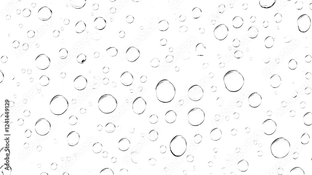 Poster Serene isolated water droplets suspended against a transparent minimalist background capturing the essence of natural purity and delicacy