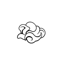 Abstract Cloud Illustration: Simple Line Art Design, Nature Symbol, Vector Graphic, Minimalist Black and White Sketch