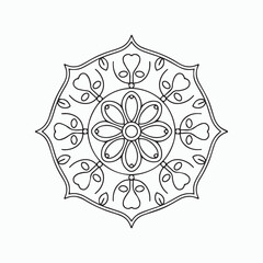 ornamental round lace pattern on white, ornamental round lace mandala pattern