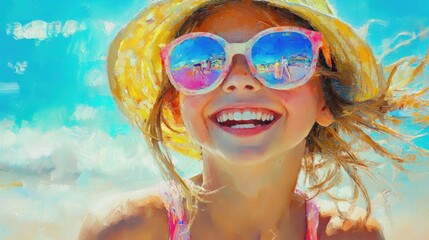 Seaside joy captures the carefree spirit of summer.