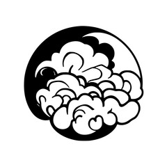 Abstract Monochrome Wave Illustration: A Dynamic Ocean Scene in Black and White. Perfect for nature, weather, and ocean-themed designs.