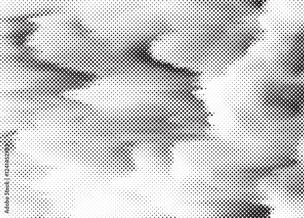 Aufkleber black and white dots background. halftone effect background. grunge halftone backdrop. vector illust