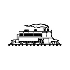 Fototapeta premium Vintage Steam Train: A Classic Rail Journey - Retro Locomotive Illustration