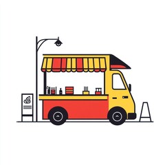 Food truck street vendor selling snacks