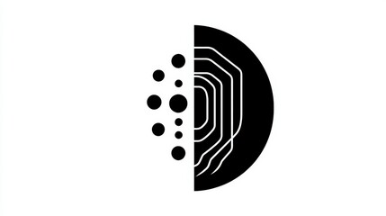 Minimalist Logo Design in Black and White on Clean Background Featuring Abstract Shapes and Lines for Modern Aesthetics
