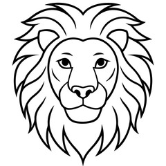 Lion Head One-Line Vector Art