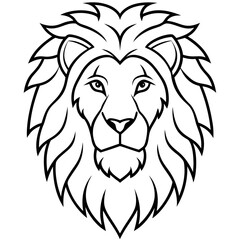 Lion Head One-Line Vector Art