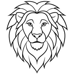 Lion Head One-Line Vector Art