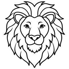 Lion Head One-Line Vector Art