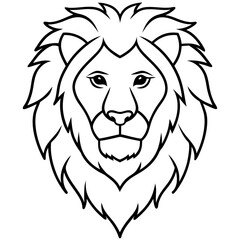 Lion Head One-Line Vector Art