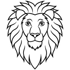 Lion Head One-Line Vector Art